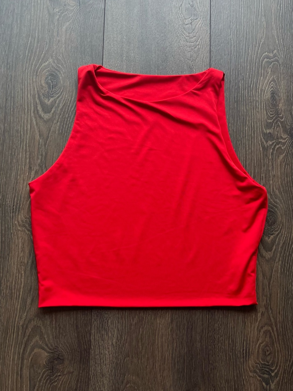NWOT Red High Neck Crop Tank Top